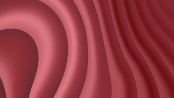 Abstract red color silk animated background with round line shape curve smooth motion video