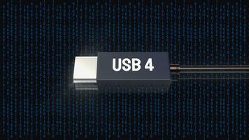 The usb 4 cable for technology concept 3d rendering. photo