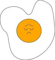 Sad fried eggs, vector or color illustration.