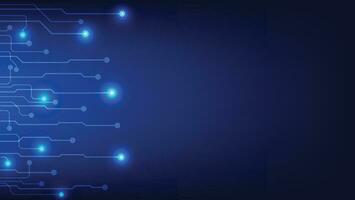 Hi tech digital circuit board. electrical lines connected on blue lighting background. futuristic technology design element concept vector