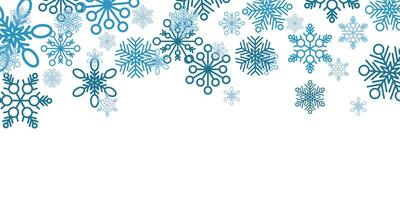 Winter and christmas background vector design with snowflakes