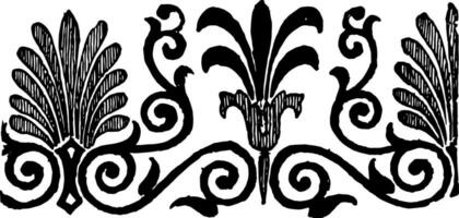 Anthemion with voluted scrolls in this pattern vintage engraving. vector