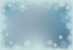Snow Falling in winter frame Background vector