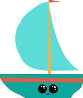 emoji de un pequeño barco, vector o color ilustración