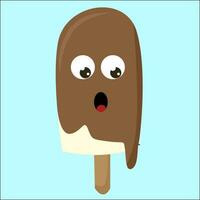 A chocolate ice cream, vector or color illustration