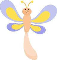 Emoji of a smiling dragonfly vector or color illustration