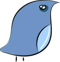 Painting of a little blue-colored bird, vector or color illustration