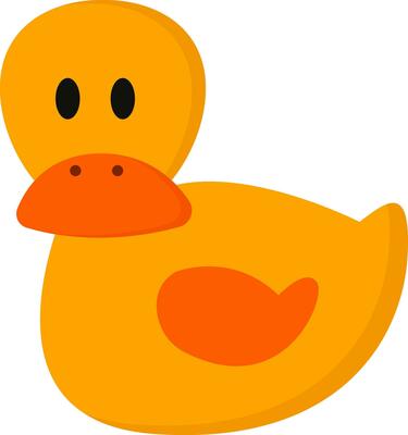 Drawing of a cute little yellow duck vector or color illustration