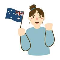 happy australia day hold flag vector