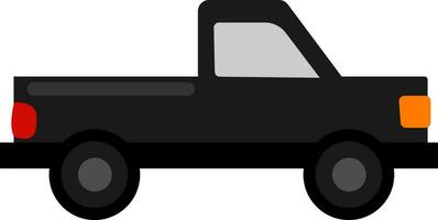 Clipart of a pickup truck set on isolated white background viewed from the side, vector or color illustration