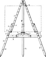 Art Easel are also may be decorative for display vintage engraving. vector