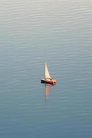 Minimalist photo a ship on sea