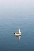 Minimalist photo a ship on sea