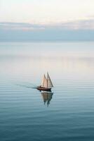 Minimalist photo a ship on sea