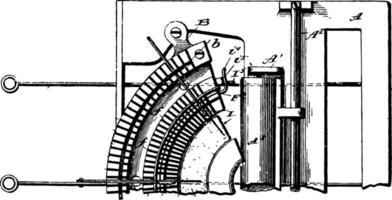 Early Design Typewriter vintage illustration. vector