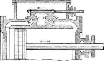 diapositiva válvula de vapor motor Clásico ilustración. vector