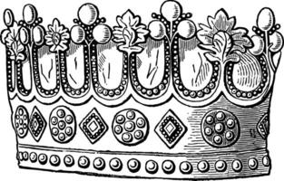 Coronet of Thomas FitzAlan vintage engraving. vector