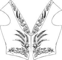 Vest is embroidered, vintage engraving. vector