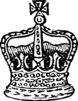 Crown of the King of England, vintage engraving. vector