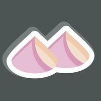 Sticker Samosa. related to Ramadan symbol. simple design editable. simple illustration vector