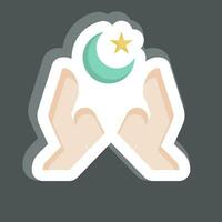 Sticker Hands. related to Ramadan symbol. simple design editable. simple illustration vector