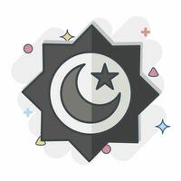 Icon Rub el Hizb. related to Ramadan symbol. comic style. simple design editable. simple illustration vector