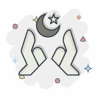 Icon Hands. related to Ramadan symbol. comic style. simple design editable. simple illustration vector