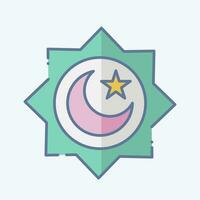 Icon Rub el Hizb. related to Ramadan symbol. doodle style. simple design editable. simple illustration vector