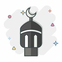 Icon Lantern. related to Ramadan symbol. comic style. simple design editable. simple illustration vector