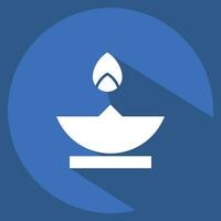 Icon Oil Lamp. related to Ramadan symbol. long shadow style. simple design editable. simple illustration vector