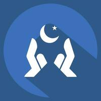 Icon Hands. related to Ramadan symbol. long shadow style. simple design editable. simple illustration vector