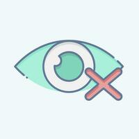 Icon Close Eyes. related to Ramadan symbol. doodle style. simple design editable. simple illustration vector