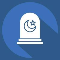 Icon Cemetery. related to Ramadan symbol. long shadow style. simple design editable. simple illustration vector