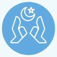 Icon Hands. related to Ramadan symbol. blue eyes style. simple design editable. simple illustration vector
