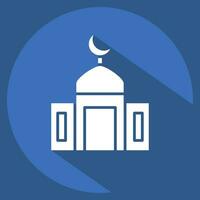 Icon Mosque. related to Ramadan symbol. long shadow style. simple design editable. simple illustration vector