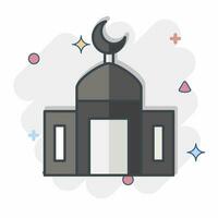 Icon Mosque. related to Ramadan symbol. comic style. simple design editable. simple illustration vector