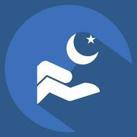 Icon Islam. related to Ramadan symbol. long shadow style. simple design editable. simple illustration vector