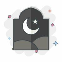 Icon Window. related to Ramadan symbol. comic style. simple design editable. simple illustration vector