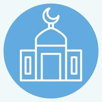 Icon Mosque. related to Ramadan symbol. blue eyes style. simple design editable. simple illustration vector