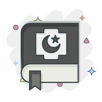 icono corán relacionado a Ramadán símbolo. cómic estilo. sencillo diseño editable. sencillo ilustración vector