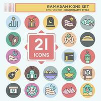 Icon Set islamic. related to islamic symbol. color mate style. simple design editable. simple illustration vector