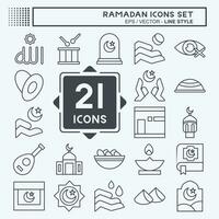 Icon Set islamic. related to islamic symbol. line style. simple design editable. simple illustration vector