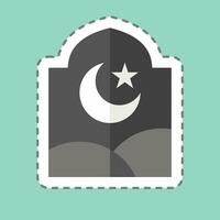 Sticker line cut Window. related to Ramadan symbol. simple design editable. simple illustration vector