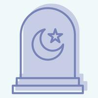 Icon Cemetery. related to Ramadan symbol. two tone style. simple design editable. simple illustration vector