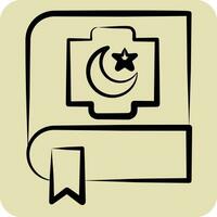 Icon Quran. related to Ramadan symbol. hand drawn style. simple design editable. simple illustration vector