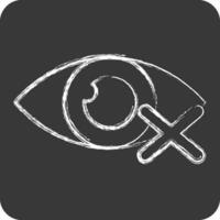 Icon Close Eyes. related to Ramadan symbol. chalk Style. simple design editable. simple illustration vector