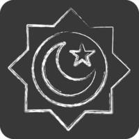 Icon Rub el Hizb. related to Ramadan symbol. chalk Style. simple design editable. simple illustration vector