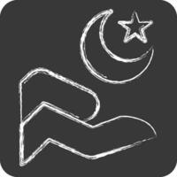 Icon Islam. related to Ramadan symbol. chalk Style. simple design editable. simple illustration vector