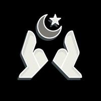 Icon Hands. related to Ramadan symbol. glossy style. simple design editable. simple illustration vector