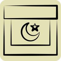 Icon Ramada. related to Ramadan symbol. hand drawn style. simple design editable. simple illustration vector